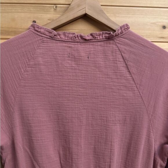 Outerknown Size Medium Organic Cotton Oydssey Peasant Tiered Midi Dress - Picture 11 of 13